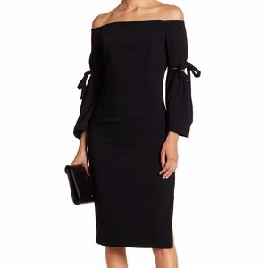 DO+BE Off The Shoulder Tie Sleeve Midi Dress